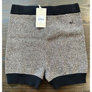 Nude Lucy Women’s Active Knit Shorts Organic Cotton Nylon Granite Size XS NWT